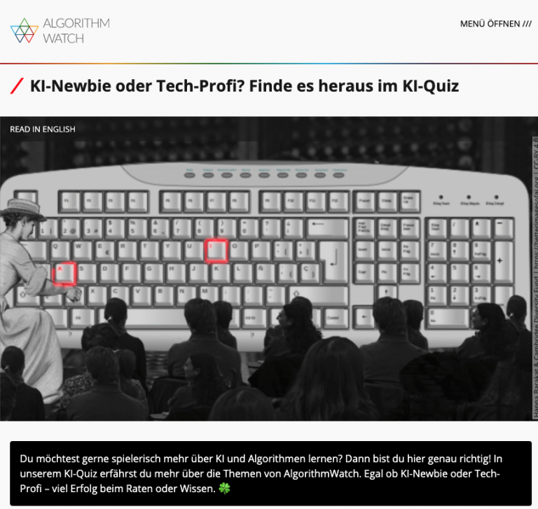 KI Quiz von AlgorithmWatch